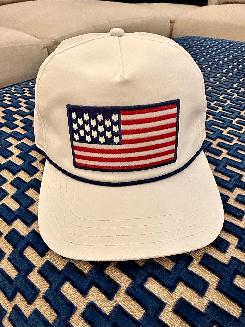 Greyson Clothiers Independence Day Rope Hat White & Blue NWT